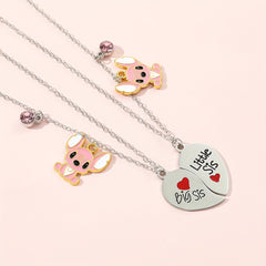 2pcs Matching Heart Necklaces Animal Pendant Birthday Christmas Jewelry