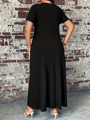 V-Neck Maxi Dress with Button Detail