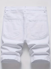Men's Stretch Denim Shorts Street Style Classic Mid