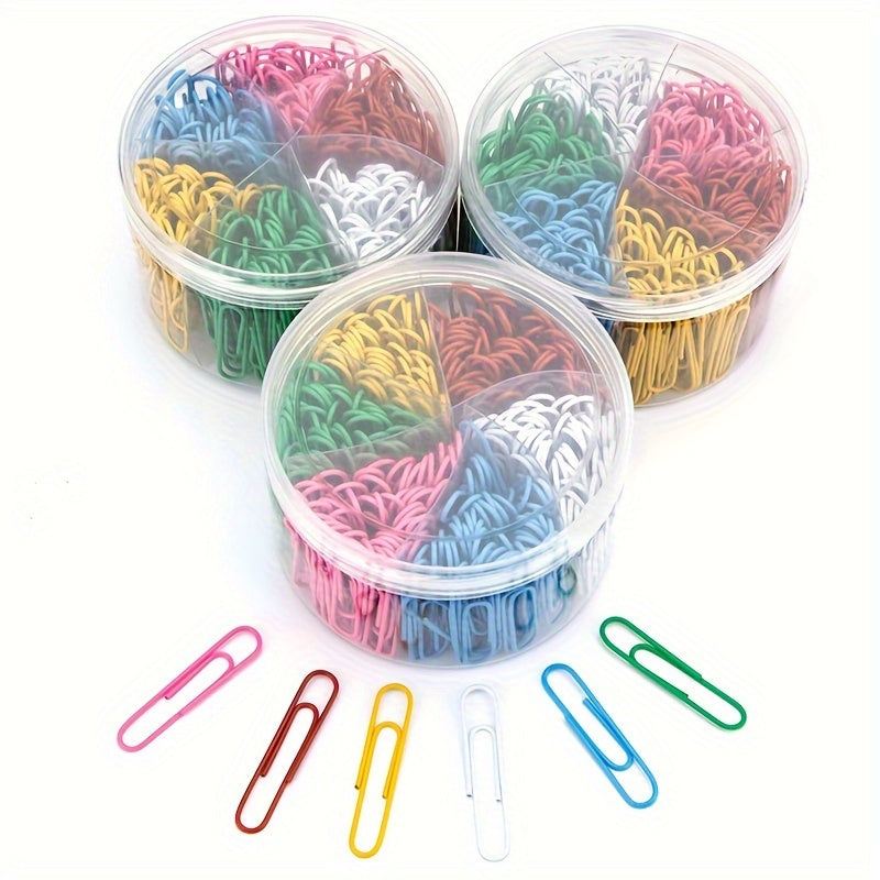 300pcs Colorful Paper Clips Metal Pins Classified Paper Clips
