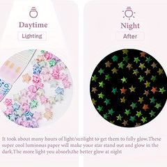 210pcs Luminous Star Origami Paper Strips Heart Pattern Paper Lucky Stars