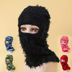Camouflage Tassel Ski Mask Balaclava Unisex Anime Knit Hat Hip Hop