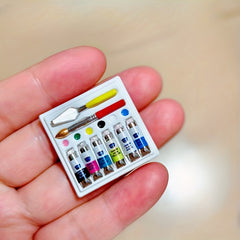 Mini Alloy and Resin Watercolor Paint Set for DIY Home Scenes