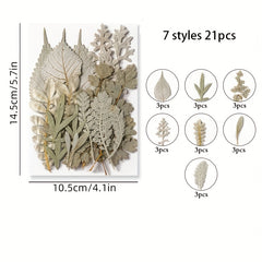 Dried Flower Embossed DIY Face Stickers True Leaves Plant Specimens