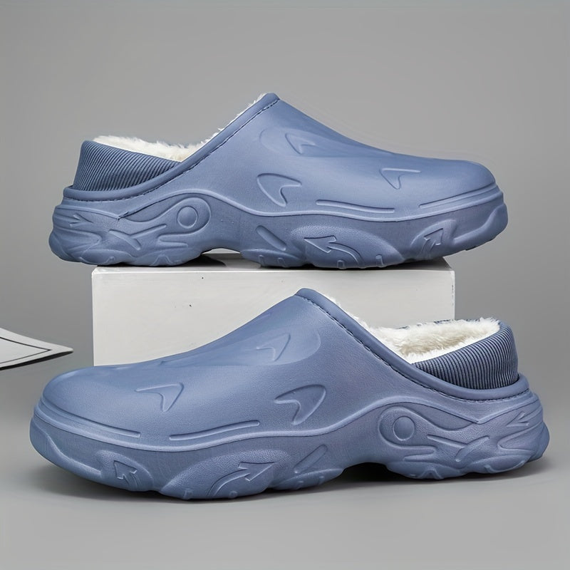 Men's Warm Cozy Plush Slippers Soft Non Slip Home Shoes
