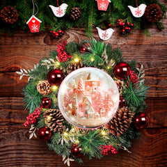 Pink Christmas Castle Suncatcher 3D Pink Window Wall Hanging Ornament