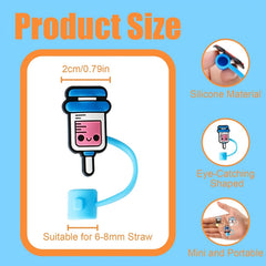 9pcs Silicone Straw Cover Reusable Dustproof Drinking Straw Plug