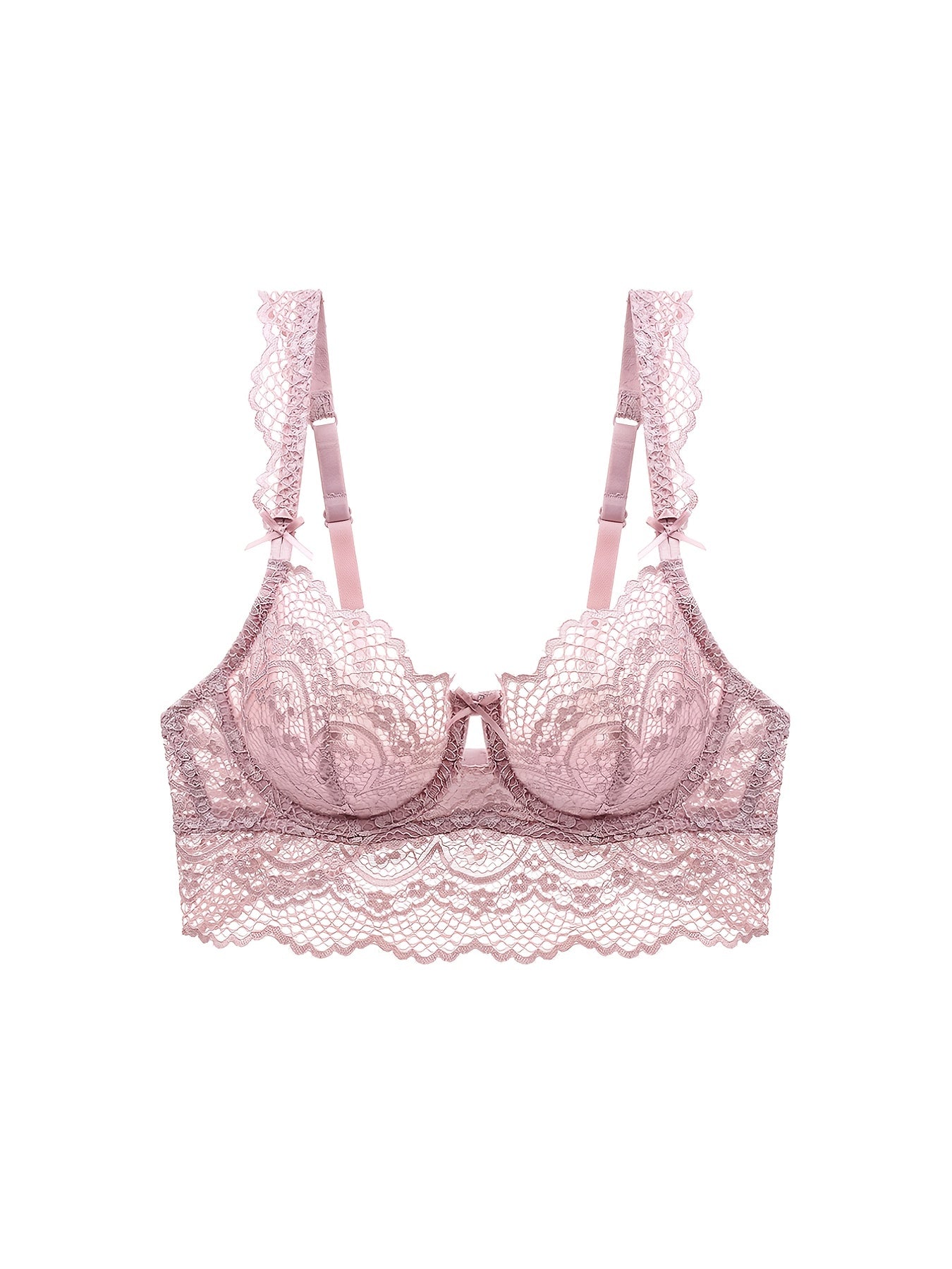 Soft Lace Mesh Everyday Bras Comfortable & Bow Thin Cup Intimates Bra