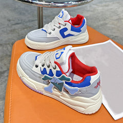 Women's Chunky Sneakers Non-slip Sports Shoes Low Top Thick Bottom