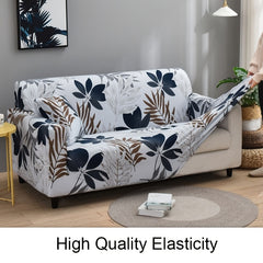 Leaf Printed Sofa Slipcover Anti Dirty Spandex Furniture Protector