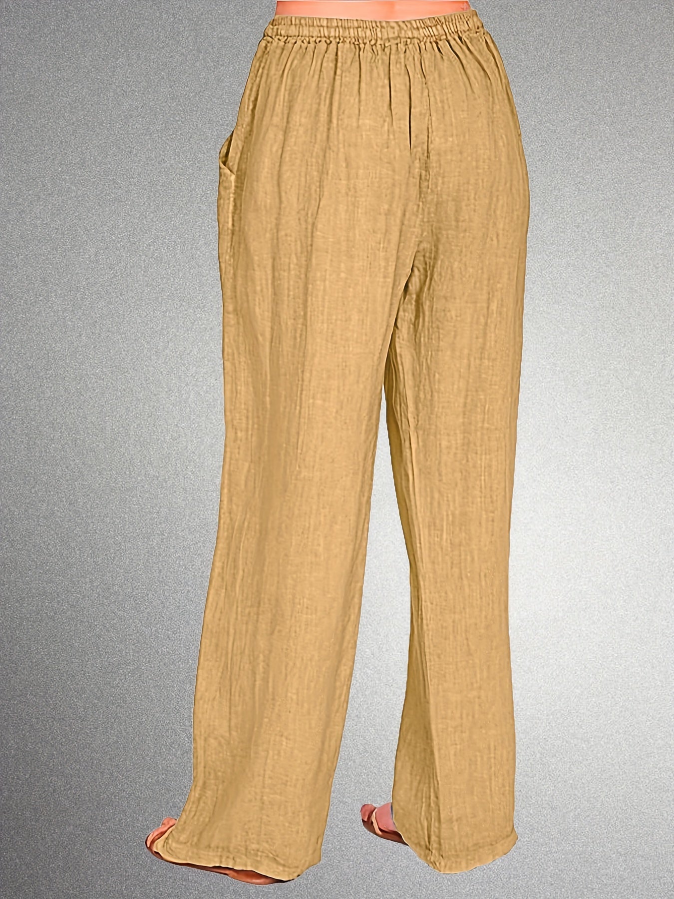 Wide Leg Pants Drawstring Pockets Women's Clothing