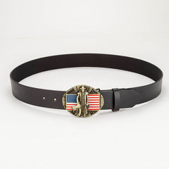 Bronze Western Denim Sports Men's Button Belt