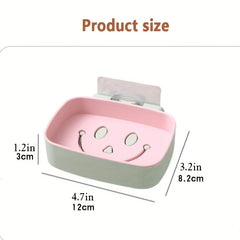 Smiling Face Double Layer Soap Holder Wall Mounted Soap Dish Plastic Soap Tray