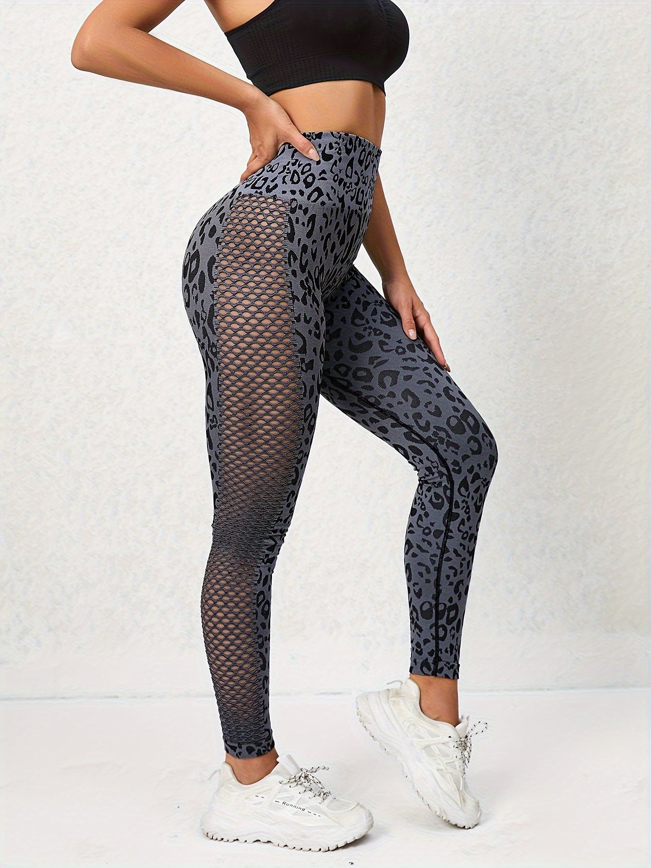Leopard Print High Waist Stretch Gym Cycling Pants