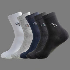 6 Pairs Men's Solid Crew Socks Cotton Blend Casual Unisex Socks