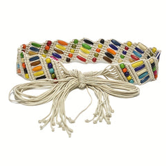 Boho Candy Beaded Belt for Women Vintage Dress Girdle
