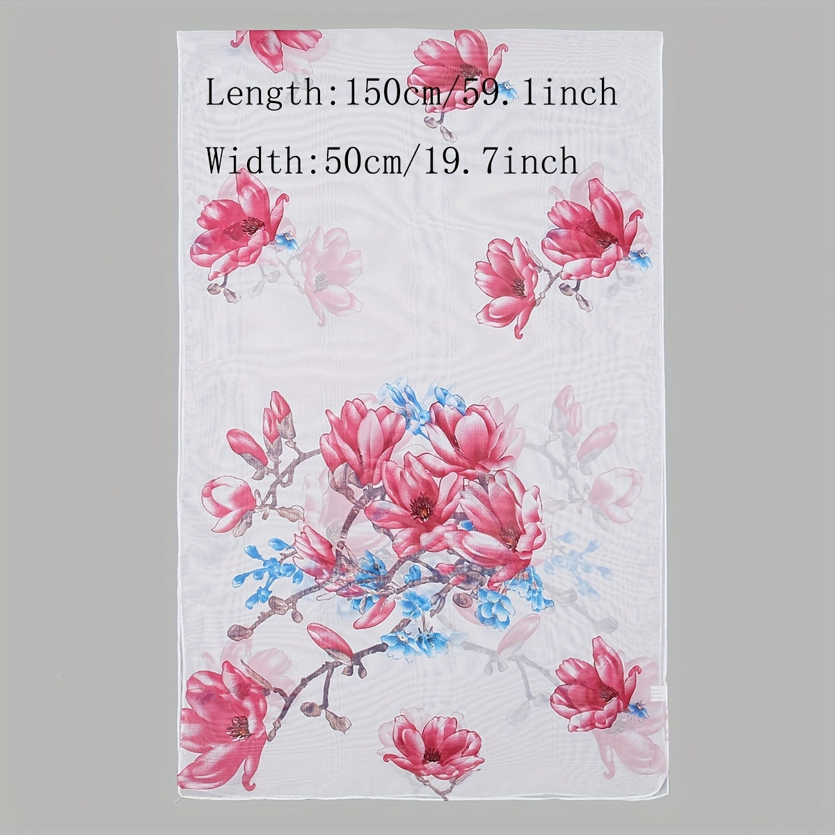 Flower Print Chiffon Scarf Lightweight Sunscreen Shawl