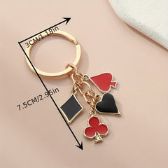 Heart Spade Enamel Keychain Bag Charm Women Girls Gift