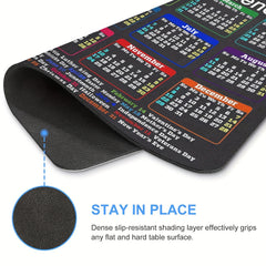 Mouse Pad Calendar Non-slip Rubber Base Waterproof Mouse Pad