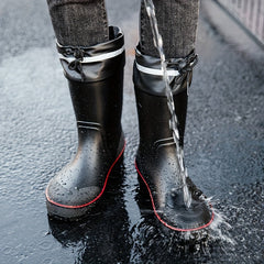 Unisex Waterproof Rain Boots with Letter Decor