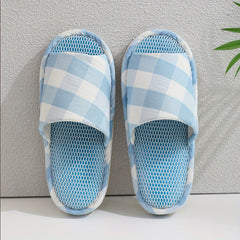 Checkered Open Toe House Slippers Anti-Skid Slip-ons for Men