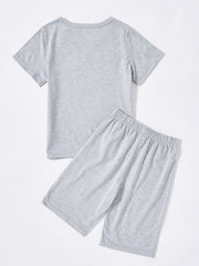 Boys Tiger Print Tee & Shorts Set Kids Clothes