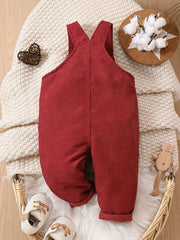 Girls Corduroy Solid Suspender Pants for Winter