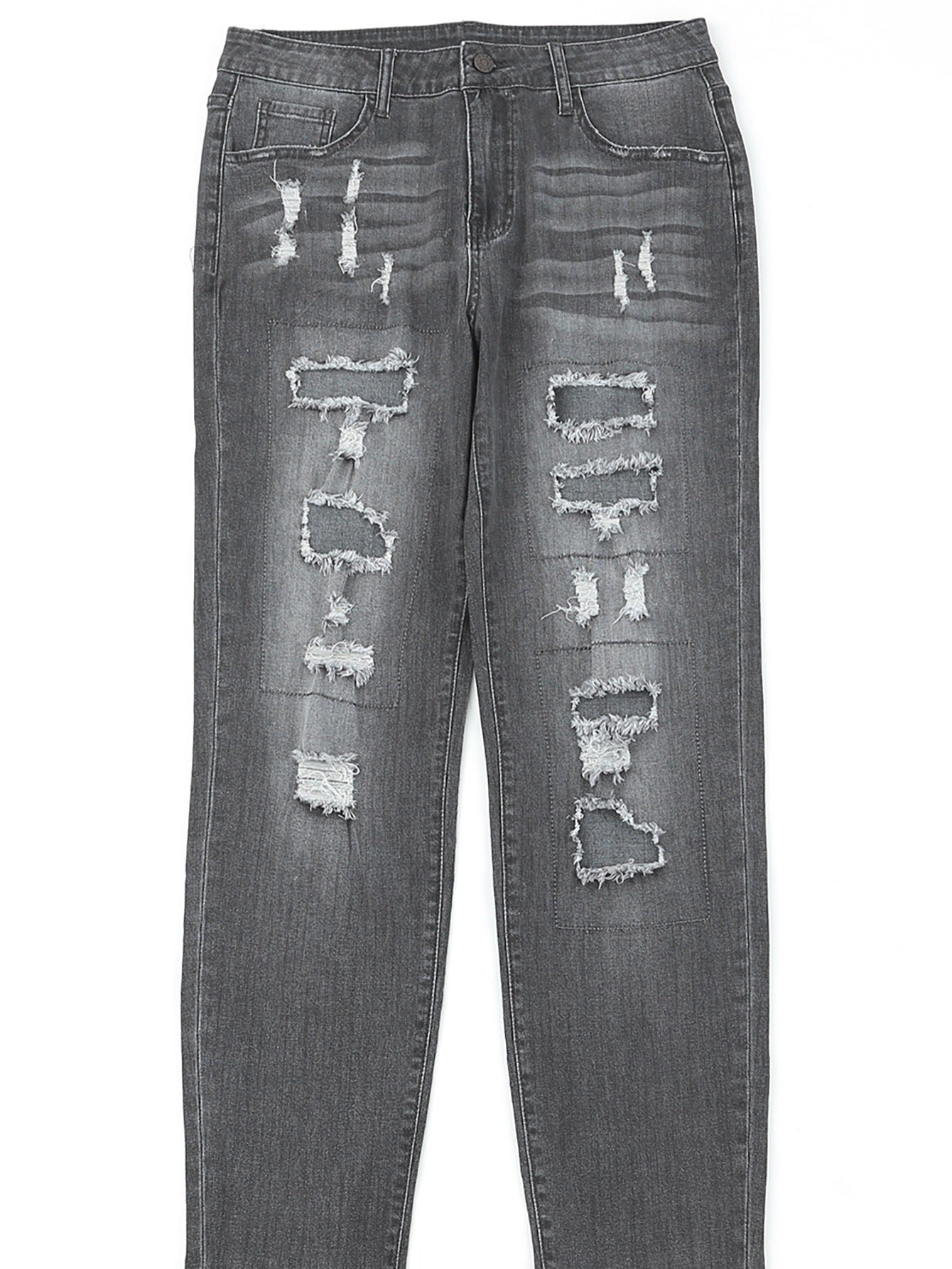 Men's Distressed Straight Jeans