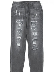 Men's Distressed Straight Jeans