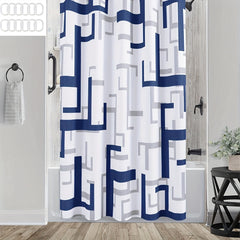 Geometric Shower Curtain for Bathroom Upgrade