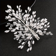 Bridal Wedding Hair Clip Barrette Rhinestone Faux Pearl Headwear