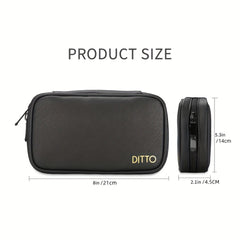 Waterproof Data Cable Storage Bag PU Leather Travel Organizer