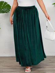 Women's Plus Size High Waisted Pleated Skirt for Fall & Winter