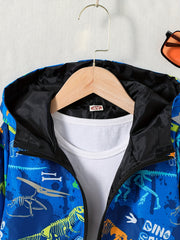 Kids Camouflage Print Windbreaker Jacket Hooded Zipper Outdoor Coat