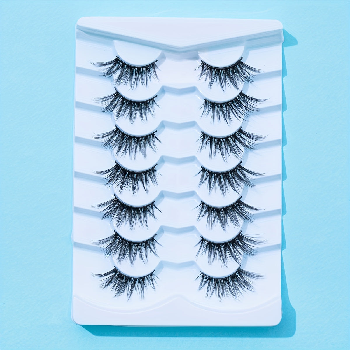 7 Pairs Fluffy Wispy Cat Eye False Eyelashes Pack