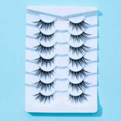7 Pairs Fluffy Wispy Cat Eye False Eyelashes Pack
