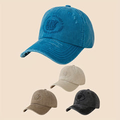 Adjustable Distressed Ripped Retro Baseball Cap Letter Embroidery