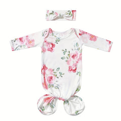 Newborn Photo Prop Stretch Sleeping Bag Set with Hairband