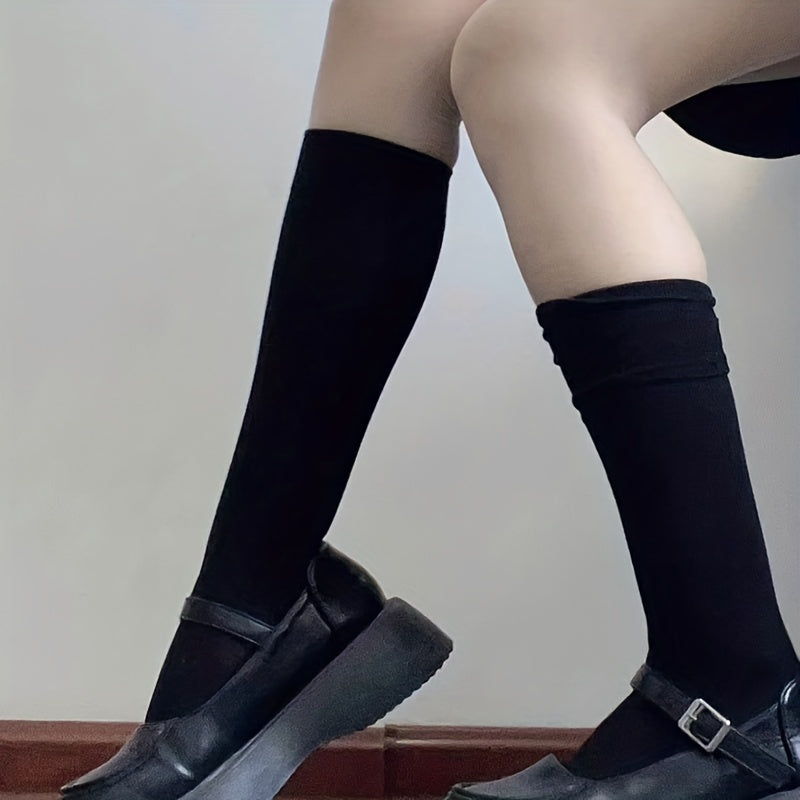 4 Pairs Striped Crew Socks - Comfy & Breathable College Style Socks
