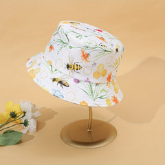 Double sided Honeycomb Print Casual Bucket Hat Unisex
