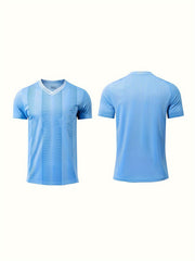 ETIHAD Men's Breathable Football Jersey V Neck Short Sleeve