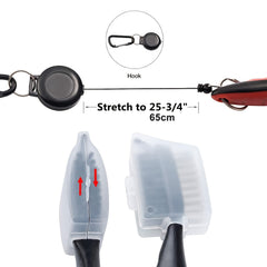 2 Pack Golf Club Brush Groove Cleaner with Retractable Zip Line