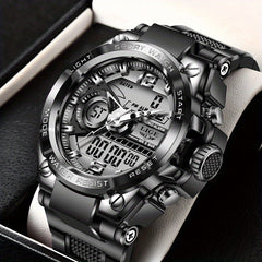 LIGE Boy's Digital Military Watch 50m Waterproof LED Quartz Student Sport Watch
