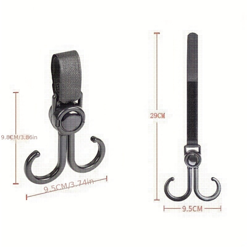 Car Hook Double Hook Stroller Bag Storage Hook Baby Stroller Hook