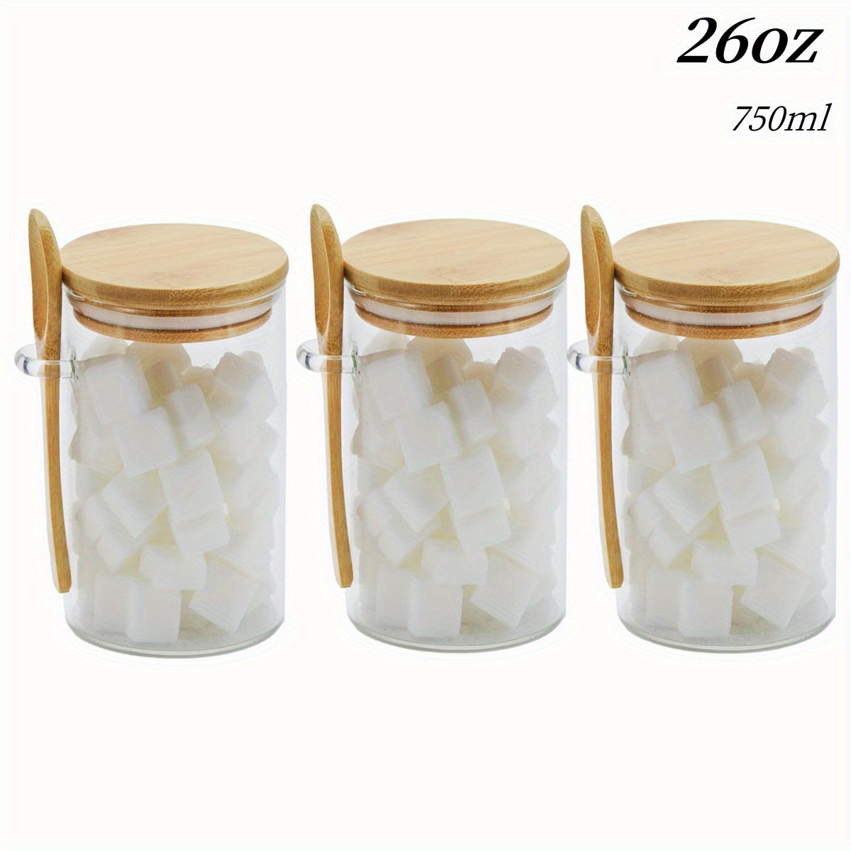 Glass Jars With Airtight Lids And Spoon Set
