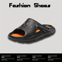Men's Anime Print Non Slip Platform Slides Soft Sole Cloud Slides