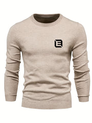 Men's Warm Crew Neck Pullover Sweater for Fall Winter
