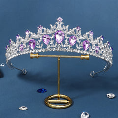 Purple Red Rhinestone Crown Hairband Headband Party Favor Decorations
