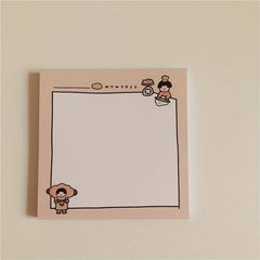 Student Cartoon Bread Notes 8x8cm Memo Note Paper