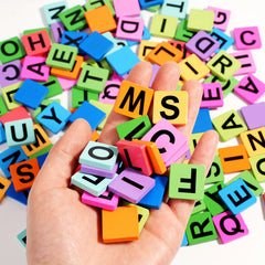 Colorful Wooden Alphabet Blocks Rainbow Educational Toy for Kids